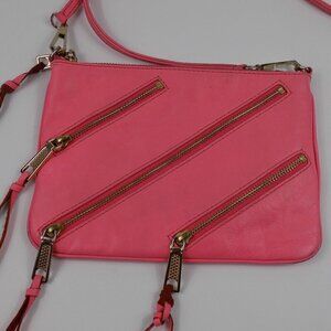 Rebecca Minkoff Handbag 3-Zipper Crossbody Pink 100% Leather